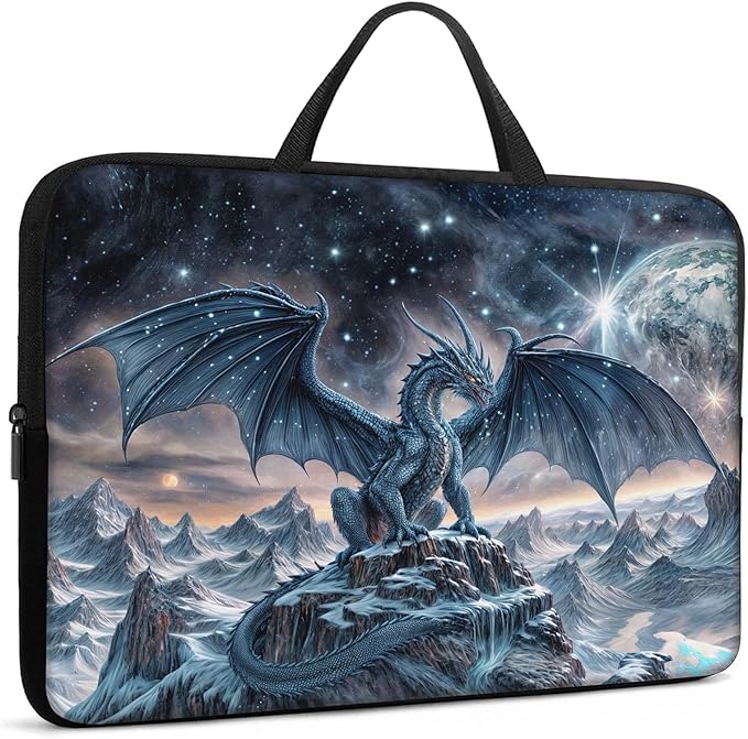Laptop Sleeve Bag with Handle Computer Protective Soft Cover Case for 14 Inch 13 Inch Laptop,Blue Dragon