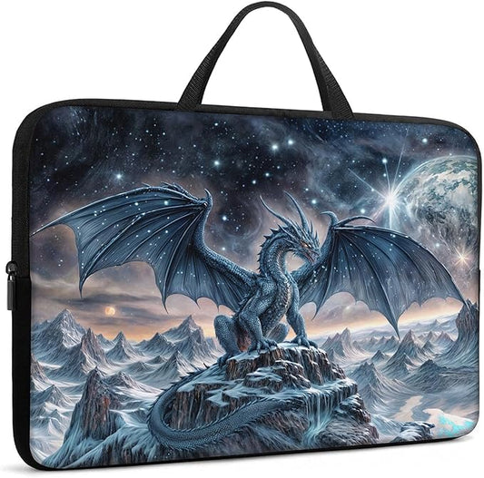 Laptop Sleeve Bag with Handle Computer Protective Soft Cover Case for 14 Inch 13 Inch Laptop,Blue Dragon