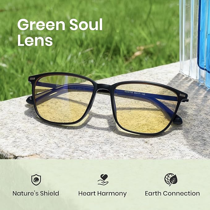 Cyxus Amber Blue Light Blocking Glasses Men Women for Gaming Computer TR90 frame Anti Eyestrain UV400 8208