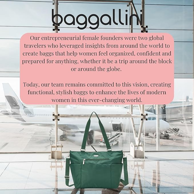 Baggallini Essential Laptop Tote - Work Tote Bag with Laptop Sleeve - Lightweight Travel Crossbody Shoulder Bag for Women