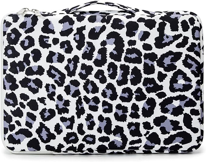 Kinmac 360 Protective Laptop Case Bag Sleeve with Handle for 12 inch-13.3 inch Laptops, Surface Pro, MacBook 13, MacBook Air 13" Retina, iPad Pro 12.9 (Leopard)