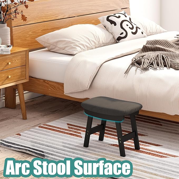 viewcare Foot Stool, Foot Stool Small, Ottoman Foot Rest, Wood Stool for Living Room, Bedroom, and Kitchen
