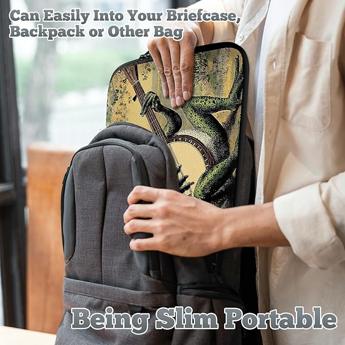 Universal Laptop Sleeve Tablet Case 12 inch, Music Frog Slim Carrying Case Handbag Travel Laptop Bag for Surface Pro 9 8 7/Laptop Go 2 3, MacBook Air 11/12