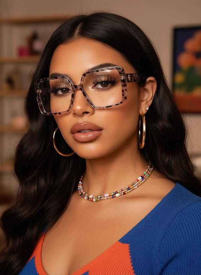 VISOONE Oversized TR90 Blue Light Blocking Glasses Fashion Accessories Non Prescription for Women Harvard