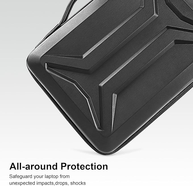 DOMISO 13 Inch Laptop Hard Case, Waterproof Shockproof Hard Shell Laptop Sleeve Protective Case with Retractable Handle for MacBook Air Pro Neo/Dell XPS//Microsoft Surface/Lenovo Yoga/HP Envy,Black
