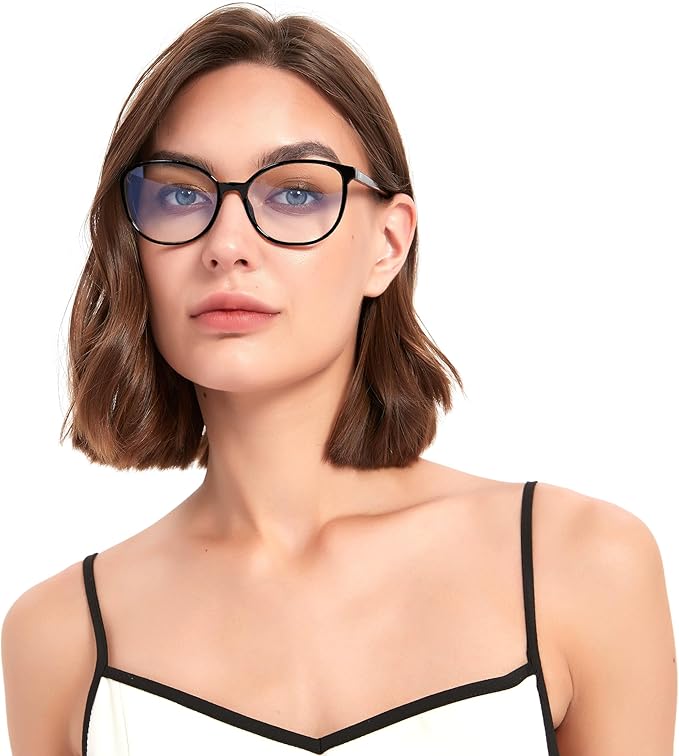 Women's Blue Light Blocking Glasses, TR90 Frame Computer Gaming Glasses Anti Eyestrain & UV Glare RF6208