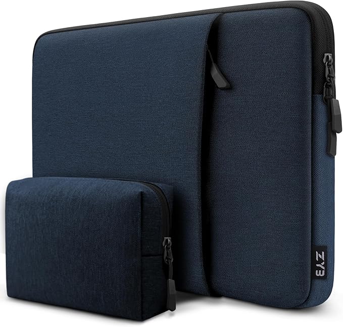 ZYB Waterproof Laptop Case 13 Inch,13 Inch Laptop Sleeve for MacBook Neo Air 13 13.6 M5 M4 M3-M1 2026-2017,MacBook Pro 14/13 M5 M4 M3-M1 2026-2012,HP Lenovo etc 13.3" with Pocket&Accessory Bag-Blue