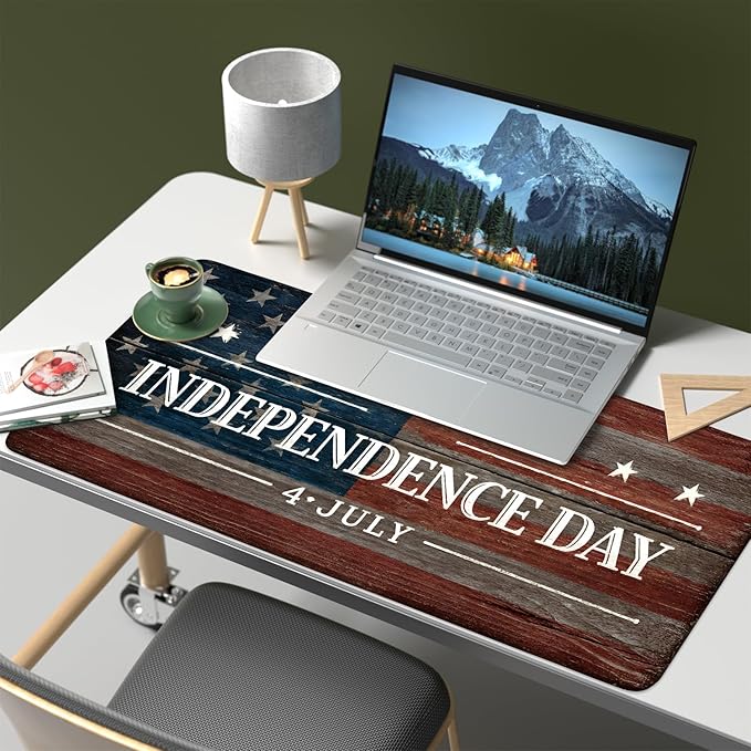 Mouse Pad, Large Anti-Slip with Stitched Edges Desk Mat Desktop Laptop Computer Desk Keyboard Mat,Table Protector Blotter Mat (National Flag, 35.4" x 15.7")