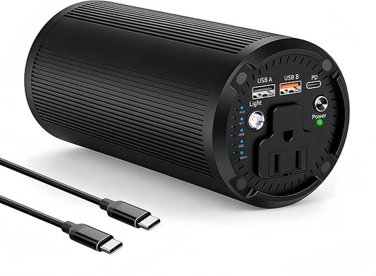 Portable Laptop Charger 27000mAh 98Wh, Power Bank with AC Outlet 65W PD Fast Charging External Battery Pack, Mini Portable Power Station for MacBook Pro Dell HP Travel Camping Airline Approved