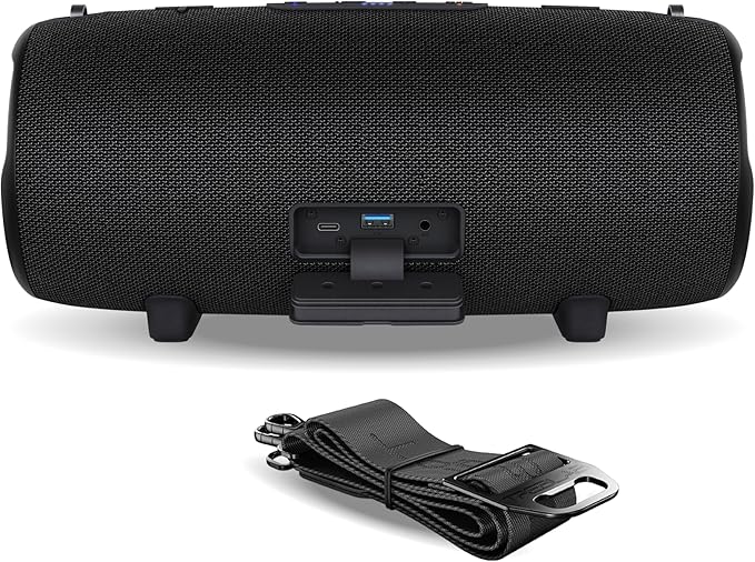 TREBLAB Loud Portable Wireless Bluetooth Speaker, 60W Deep Bass, IPX7 Waterproof Outdoor Speaker, 20H Rechargeable Battery, Built-in Powerbank, TWS Stereo Pairing, Mic, USB-C, Carrying Strap - HD-Max