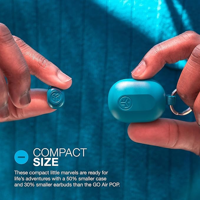 JLab JBuds Mini True Wireless Bluetooth Earbuds with Charging Case, Teal, IP55 Sweat and Dust Proof, Bluetooth Multipoint, Be Aware Audio, 3 EQ Sound Settings, Crystal Clear Calls