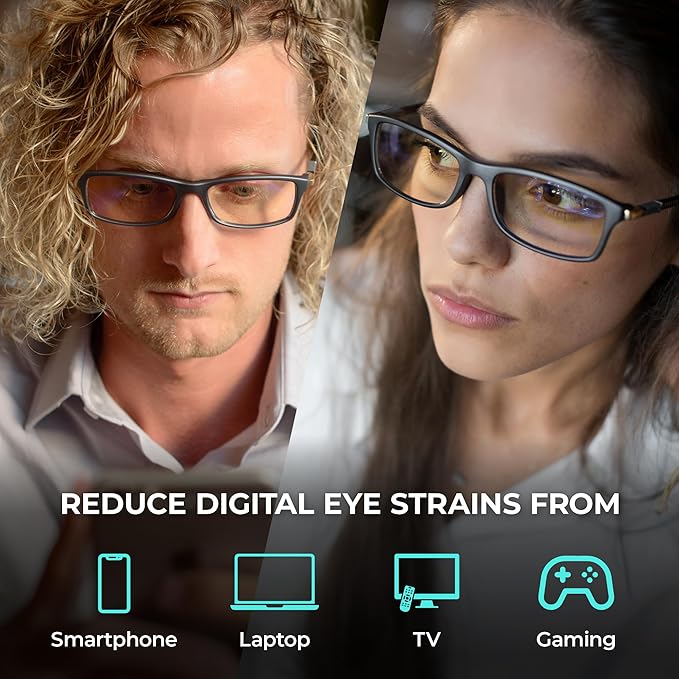 Prospek Blue Light Glasses Reading for Men and Women, For Computer Use, Blue Light Protection, Clear Lens 0 to +3.0 Diopters