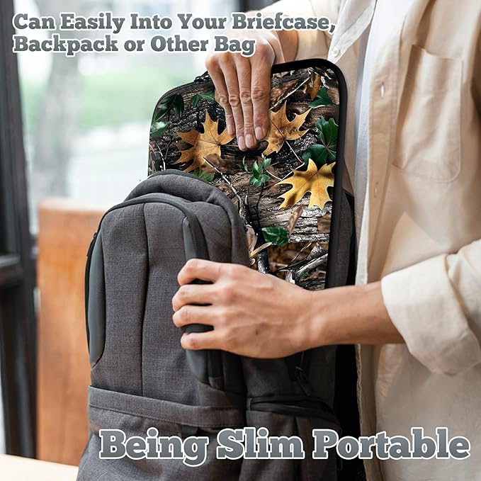 Laptop Sleeve Case Bag 15 inch, Camo Leaf Slim Carrying Case Durable Handbag Travel Laptop Bag for 15 inch MacBook Air M3/M2/15 Pro/Surface Laptop 7/6/5/4/3/ Dell XPS 15 Plus