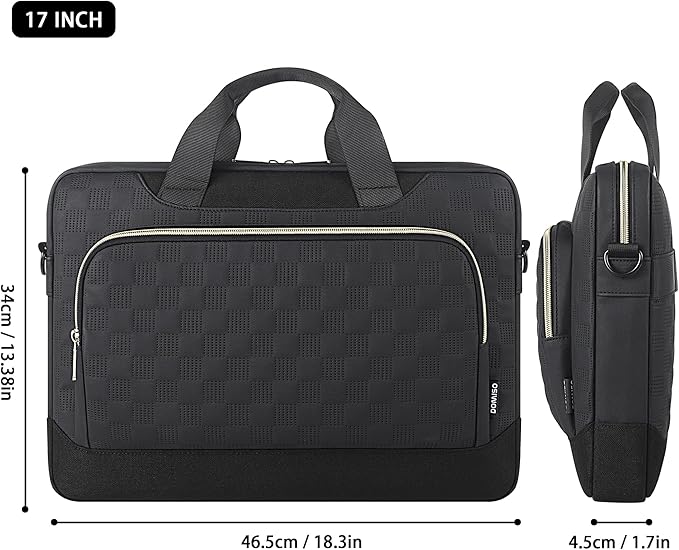 DOMISO 15-15.6 inch Laptop Sleeve Business Briefcase 15.6 inch Laptop Bag Waterproof 15 inch Laptop Case for Men Women Business Office Work Computer Bag 15.6 inch Messenger Shoulder Bag,Black