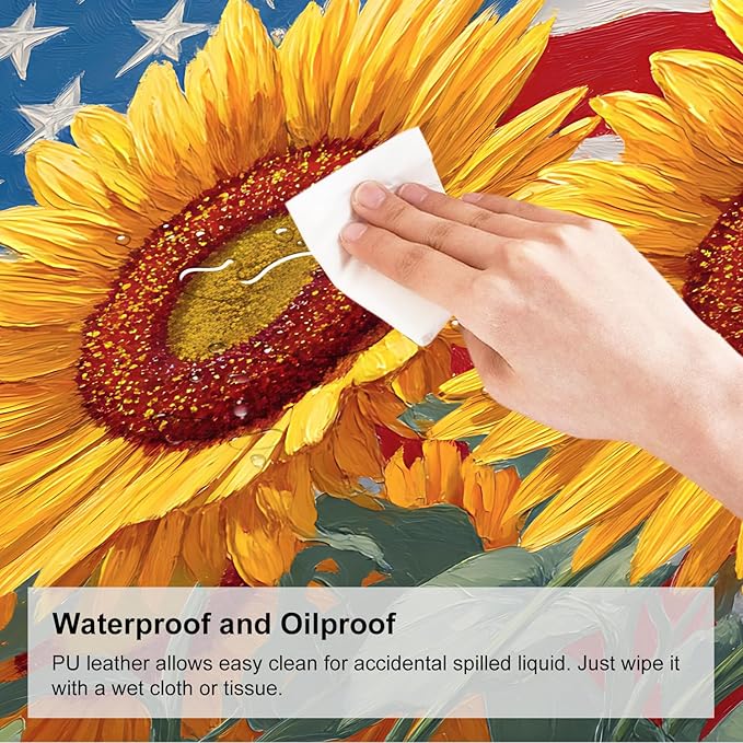 Mouse Pad, Large Anti-Slip with Stitched Edges Desk Mat Desktop Laptop Computer Desk Keyboard Mat,Table Protector Blotter Mat (Sunflower, 35.4" x 15.7")