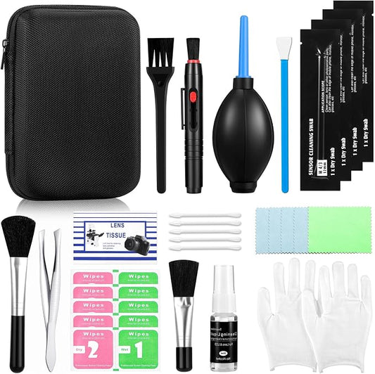 Camera Cleaning Kit for DSLR & Mirrorless Cameras - Camera Accessories Lens, Sensor & Camera Lens Cleaning Kit, Perfect Photographer Gifts, Canon, Sony A7III Accessories Sensor Cleaning kit by Unknown