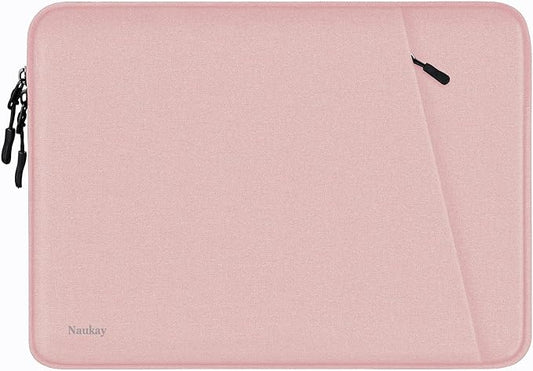Laptop Sleeve Bag 13.3 inch, Shockproof Protective Computer Cover with Accessories Pocket, Portable Laptop Case Compatible with MacBook Air/Pro 13-13.3 inch, Compatible for MacBook Pro 14 inch, Pink