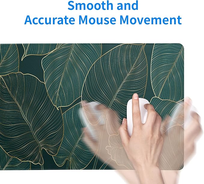 Tropical Palm Tree Extended Mouse Pad 27.6x11.8 Inch, Gaming Mouse Pads, Leaves Large Mousepad Computer Keyboard Mat Desk Pad with Non-Slip Base Waterproof with Stitched Edges for Gaming and Office
