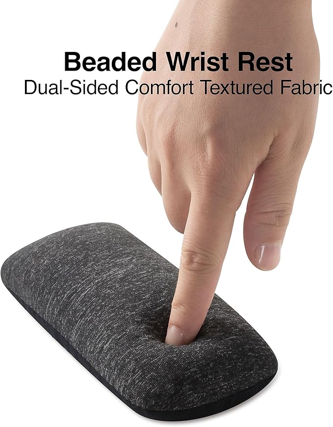 STAPLES Beaded Keyboard Wrist Rest, Ergonomic Non‑Slip Support Cushion for Comfortable Typing, Durable Bead‑Filled Design for Office & Computer Use, Black