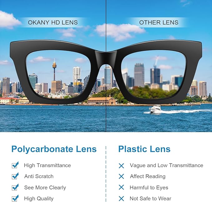 Okany Blue Light Blocking Glasses for Women Men Fashion Computer Screen Gaming TV Phones Anti Eyestrain & UV Glare Glasses 3 Pack