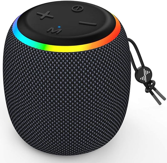 LENRUE Portable Bluetooth Speakers, Wireless Speakers with TWS, IPX5 Waterproof, Colorful Lights, Support Type C and TF Card, Portable for Shower, Travel, Party