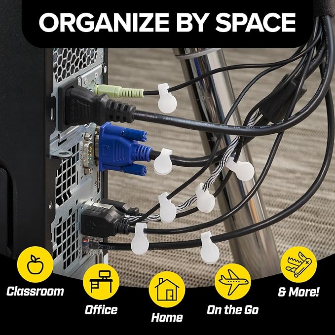 Wrap-It Storage Cable Labels, Mini, White (60 Pack) - Cord and Wire Tags for Cable Management and Organizer for Electronics, Computers and More - Image 5