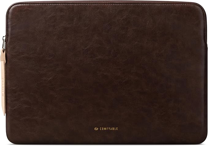 Comfyable Slim Protective Laptop Sleeve Compatible with 13/14 Inch MacBook Air & MacBook Pro M5/M4/M3/M2 Pro/Max 2026, Mac Travel Case, Laptop Pouch, Slim PU Leather Cover, Briarwood