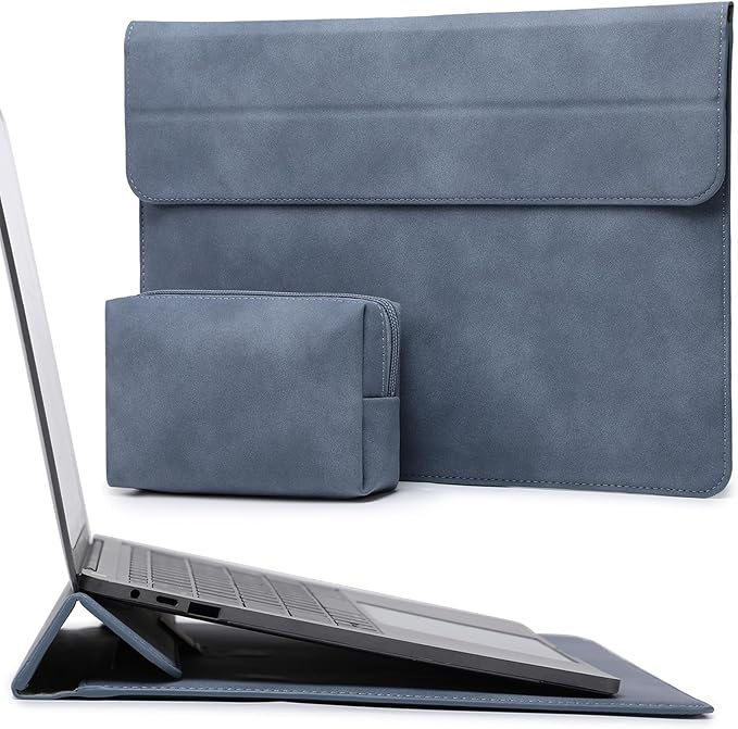 HYZUO 15 Inch Laptop Case Bag Sleeve with Stand for MacBook Air 15 M5 M4 A3241 M3 A3114 M2 A2941 2026-2023, 15" Surface Laptop 7/6/5/4/3, MacBook Pro 15 A1990 A1707 2019-2016, Haze Blue