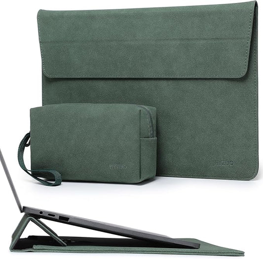 HYZUO 15 Inch Laptop Sleeve Case Bag with Adjustable Stand Feature for MacBook Air 15 M5 A3448 M4 A3241 M3 A3114 M2 A2941 2026-2023, MacBook Pro 15, 15" Surface Laptop 7/6/5/4, Midnight Green