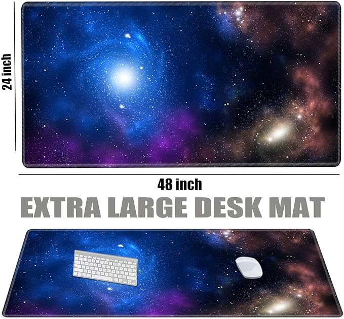 Gaming Mouse Pad 48x24 XXXL Desk Mat Extra Large Extended Mousepad Giant Desk Pad 3XL Galaxy Huge Protector Mat Oversized Computer Mat for Wireless Mouse Work