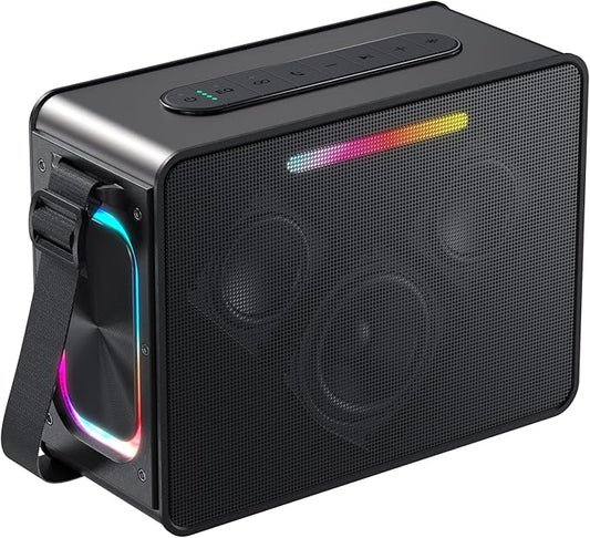 100W Peak Bluetooth Speaker, Loud Wireless Portable Speaker IPX6 Waterproof Outdoor Speaker with LED Lights Powerful Stereo Sound & Deep Bass 36H Playtime, EQ Boombox for Party Camping