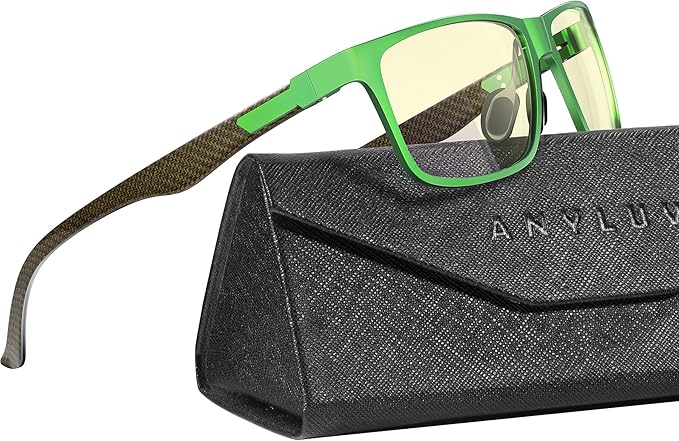 ANYLUV Carbon Fiber Reading Glasses for Men Women, Blue Light Blocking Computer Readers, Anti Glare Spring Hinge