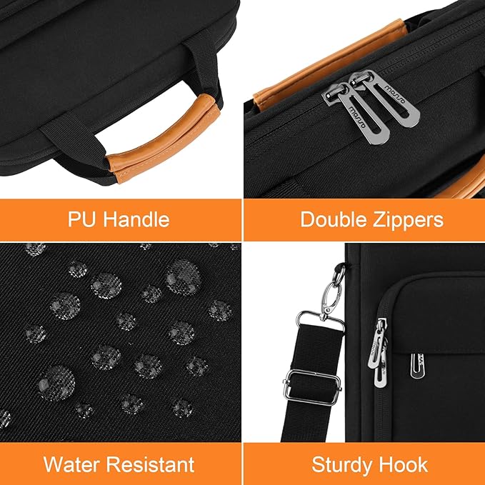 MOSISO 12.9 inch Tablet Sleeve Bag Compatible with iPad Pro 13 M4&iPad Air 13 M3 M2,iPad Pro 12.9 M2 M1 6/5,Surface Laptop Go 12.4,Galaxy Tab S8+/S9+ 12.4, Carrying Case Bag with 3 Pockets, Black