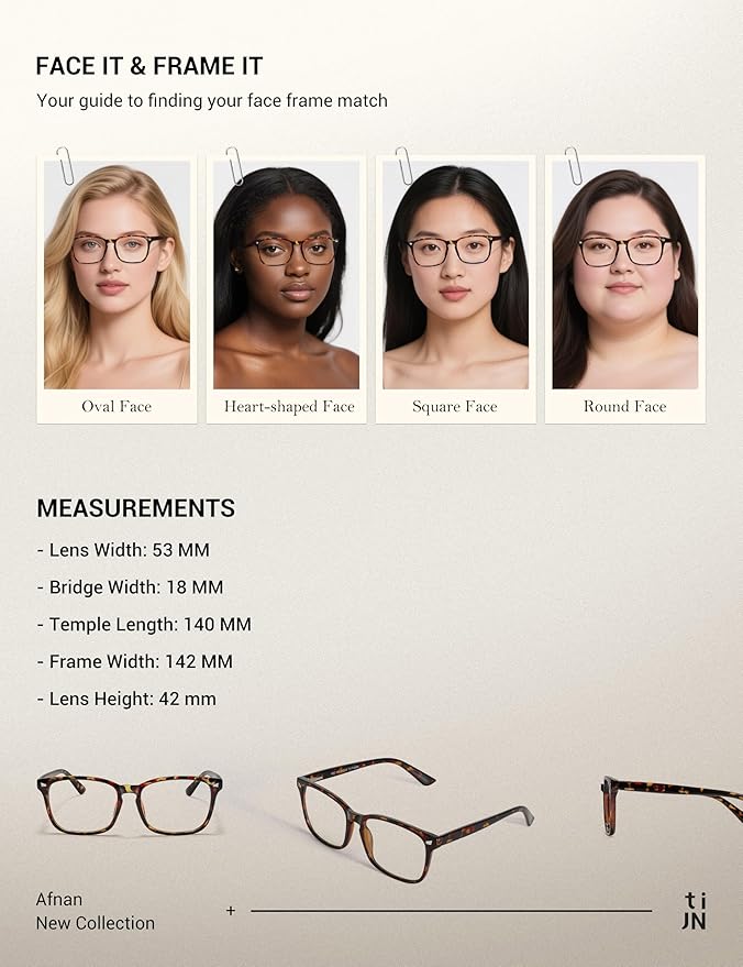 TIJN Blue Light Blocking Glasses for Women Men Square Frame Nerd Eyeglasses Anti Blue Ray Computer Screen Glasses