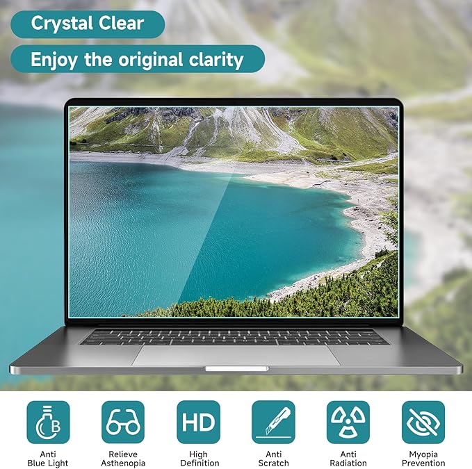 2 Pcs 13.3 Inch Anti Blue Light Screen Protector, Reduce Eye Strain Matte Anti Glare Computer Screen Cover, Blue Light Blocking Screen Protector for HP/Lenovo/Dell/Acer/Asus/Samsung/Envy 13.3’’ with