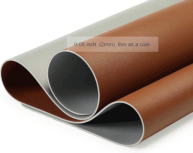 Dual Sided PU Leather Desk Pad, Mouse Pad, Office Desk Mat, Non-Slip Laptop Desk Pad, Waterproof Desk Writing Pad for Office and Home (23.6" x 11.8", Brown+Silver)