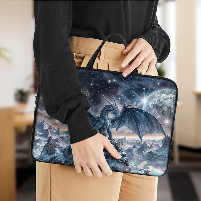 Laptop Sleeve Bag with Handle Computer Protective Soft Cover Case for 14 Inch 13 Inch Laptop,Blue Dragon