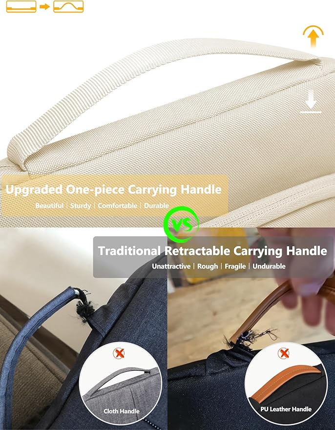 HYZUO 15-16 Inch Laptop Bag Sleeve for MacBook Pro 16 M5 M4 M3 M2 M1 Pro/Max A3428 A3429 2026-2019, 15" Surface Book, Notebook Case for 15" 15.6" Dell HP Lenovo Asus Acer Samsung, Sand