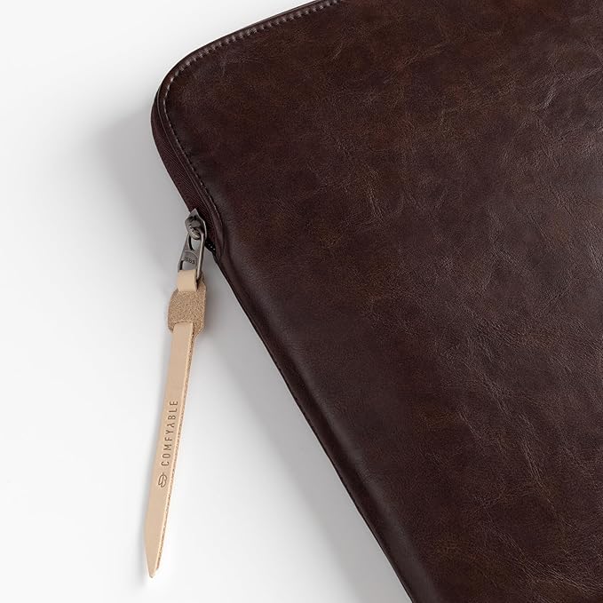 Comfyable Slim Protective Laptop Sleeve Compatible with 13/14 Inch MacBook Air & MacBook Pro M5/M4/M3/M2 Pro/Max 2026, Mac Travel Case, Laptop Pouch, Slim PU Leather Cover, Briarwood