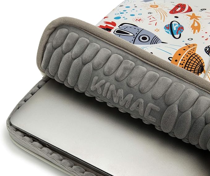 Kinmac 360° Cushion Protective Waterproof Laptop Case Bag Sleeve with Handle Compatible with LG Gram 16 inch and 15.6 inch-16 inch Laptop (Spaceship)
