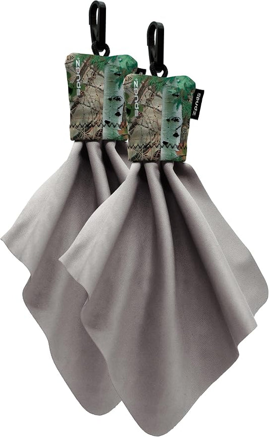 SPUDZ Classic Microfiber Lens Cleaner ?€? Clip-On Pouch, Washable ?€? for Binoculars, Scopes, Glasses, Screens | Classic | Alpine Mountain Camo, 6 x 6 Inch (2-Pack) by ALPINEINNOVATIONS
