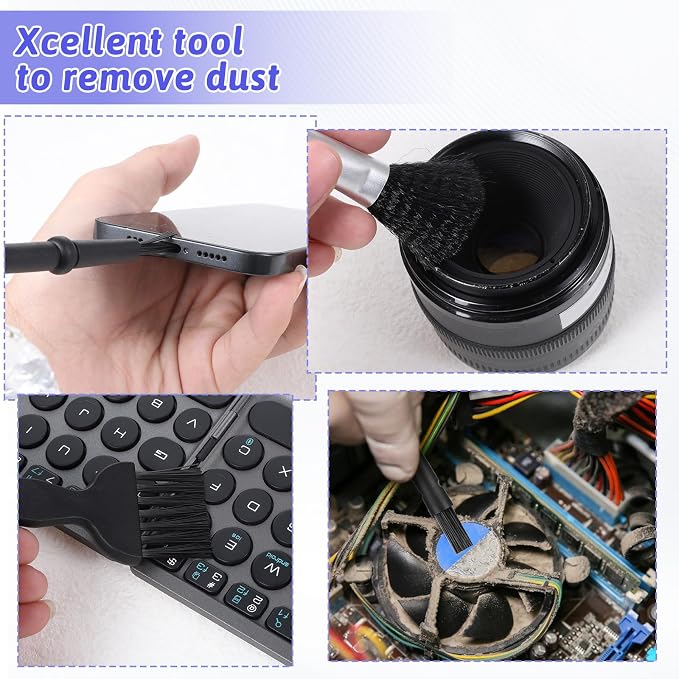 Small Keyboard Brush, 6 PCS Mini Keyboards Cleaner Brushes Kit, Nylon Anti Static Dusting Brush Electronics Cleaning Small Spaces Keyboard Cleaning Brushes for Cleanings Computer Motherboard Camera - Image 6