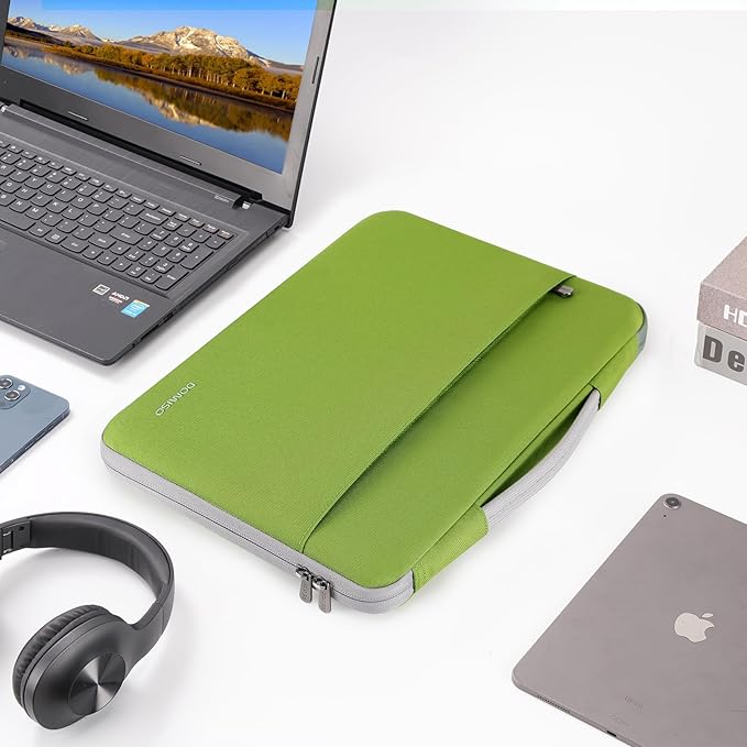DOMISO 15.6 inch Laptop Case Sleeve Protective Cover Compatible with 16 inch MacBook Pro M4 M3 M2/Pro Max,15.6-16 inch HP Dell ASUS Lenovo Chromebook,Waterproof Computer Cases Bag,Tender Green