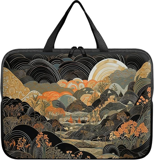 Universal Tablet Laptop Sleeve Case 10 inch, Japanese Abstract Art Slim Carrying Case Durable Handbag Travel Laptop Bag for 7 to 10-inch Laptops/Notebook/Kids Tablet/ipad/eBook Readers