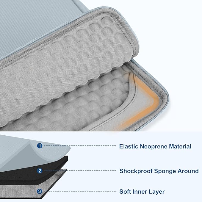 MOSISO Laptop Case 13.3 inch, 13-13.3 inch Laptop Sleeve with Handle Compatible with MacBook Air/Pro 13/Pro 14 M5 M4 M3 M2 M1,HP Dell ASUS Lenovo, Polyester Multifunctional Computer Bag, Baby Blue