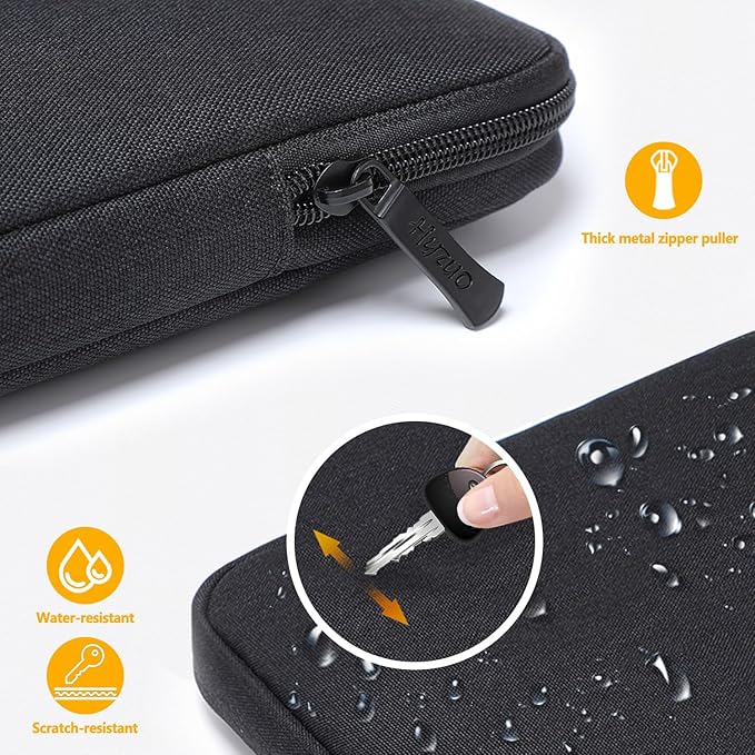 HYZUO 13 Inch Laptop Sleeve Bag Set for MacBook Air 13 M5/M4/M3/M2/M1 A3449 2026-2018, 13" MacBook Neo 2026 A3404, MacBook Pro 13 M2/M1 2026-2016, iPad Pro/Air 13, XPS 13, Surface Pro, Black