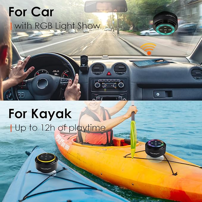 XLEADER Pro Shower Speaker (Upgraded) Certified IPX7 Waterproof Bluetooth Speaker, 8W Crystal Sound&Rich Bass, 15H Playtime, with Suction Cup, Silicone Lanyard, Ideal Gifts, SoundAngel Mate(2 Gen)