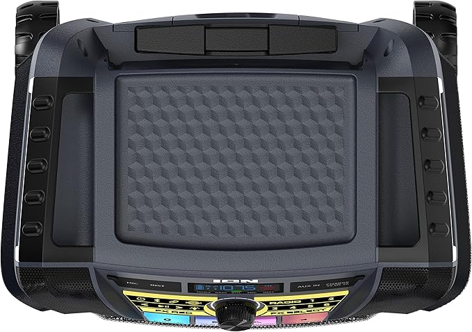ION Block Rocker XL - Portable Bluetooth Outdoor Party Speaker, 220W, with Karaoke Microphone, Battery, 5 Speakers, Lights, Radio, USB Charging & App