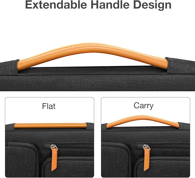 MOSISO 9-11 inch Tablet Sleeve Case for iPad A16 2025, iPad Air 11 inch M3 M2, iPad Pro 11 M4, iPad 10/9/8/7th, Galaxy Tab A9+/S9/S8/Plus 11, Side Open Carrying Bag with 4 Zipper Pockets, Black