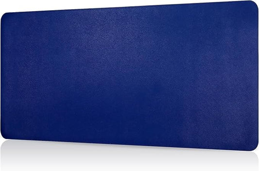 Dual-Sided Desk Pad, Large Mouse Pad - Natural Cork & PU Leather Non-Slip Waterproof Desk Mats for Office and Home (Blue, 31.5" x 15.7")